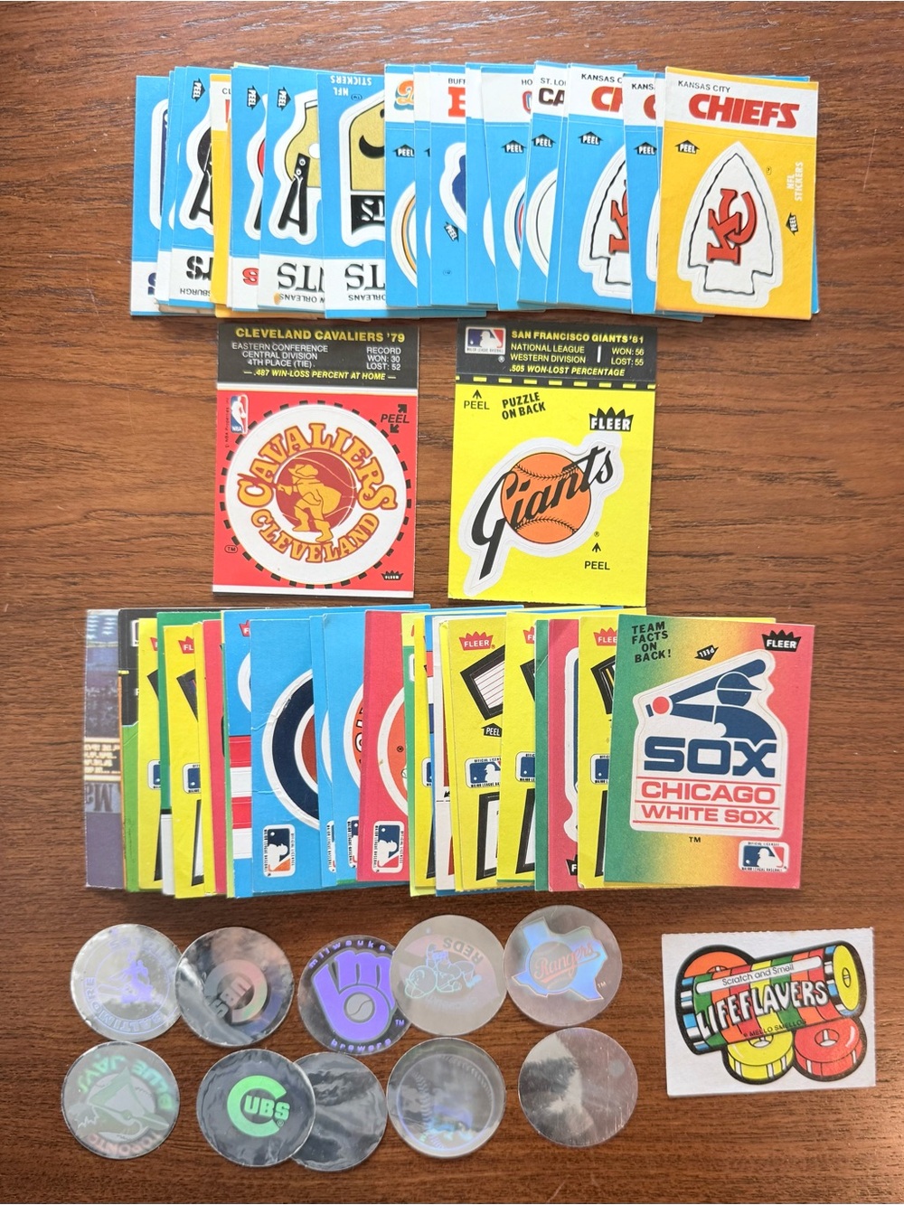 VTG 1980s Sports Tram Logo Stickers, Circular Foil Inserts & Lifesaver Sticker